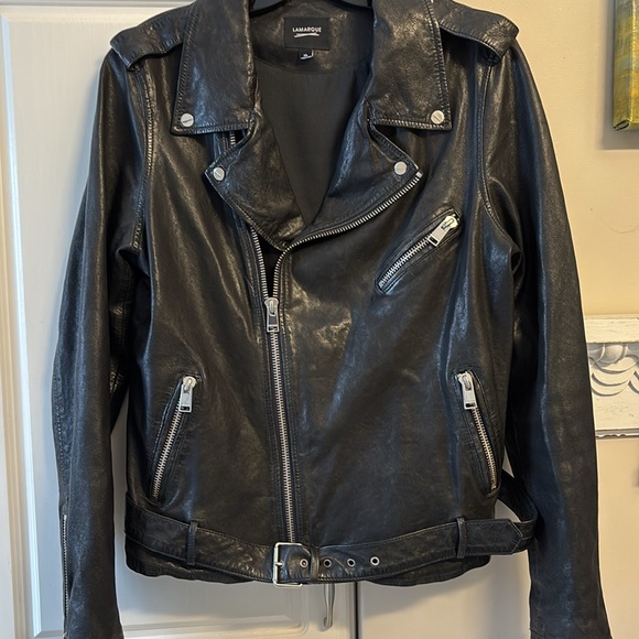 Lamarque Black Leather Jacket - Picture 2 of 8